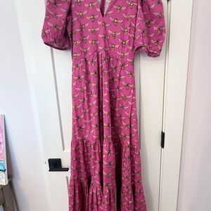 Pink Merlot Bee Print Sheridan French Dress